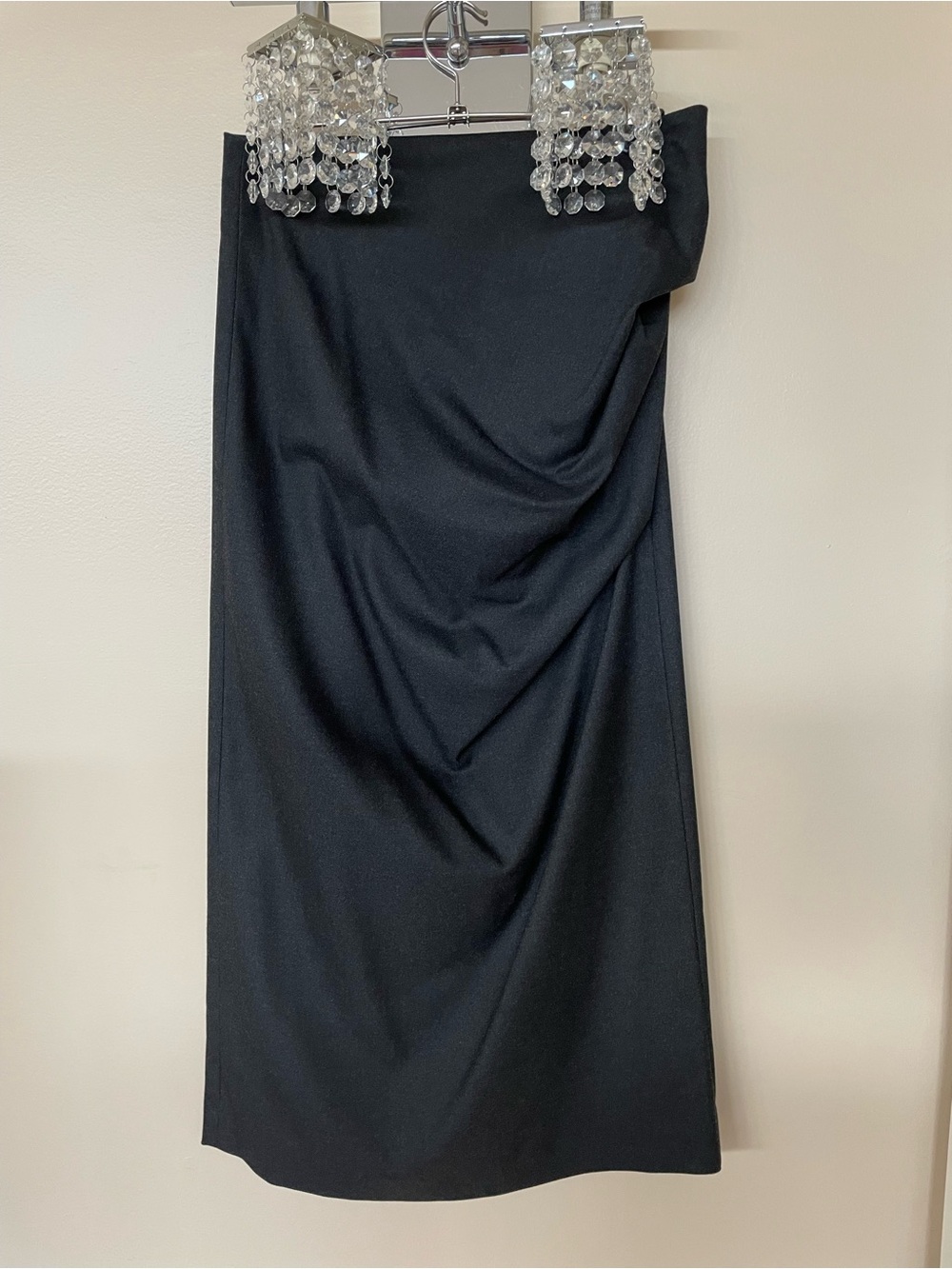 Zara grey Ruched Midi skirt